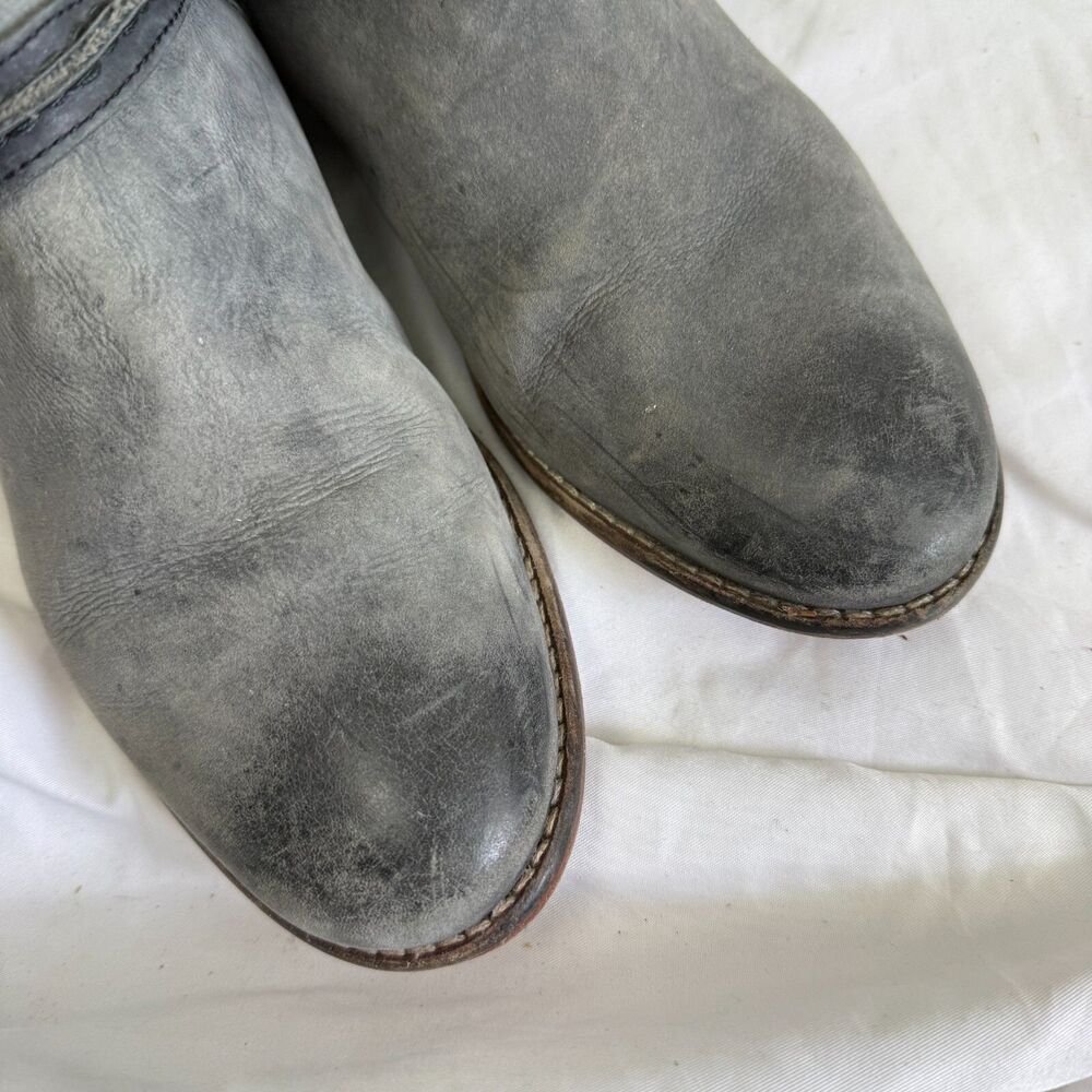 Free People Women’s Braeburn Distressed Leather Ankle Boots Gray Size 38 - Picture 9 of 11